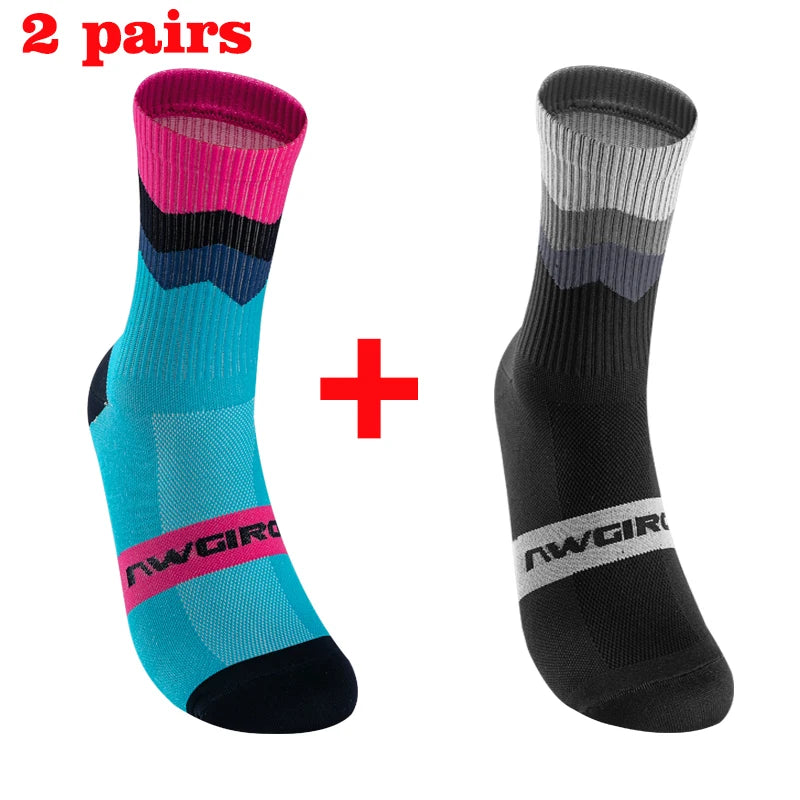 2pairs Professional Cycling Socks Breathable Road Bicycle Socks Men Women Outdoor Sports Racing e Compression Cycling For Women