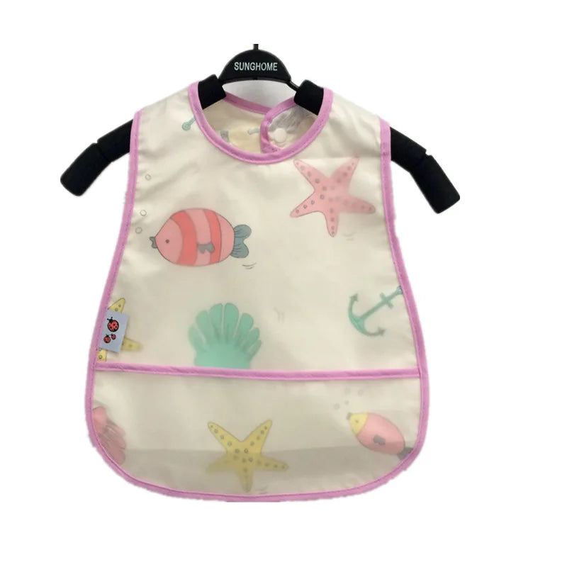 Waterproof Sleeveless Bibs Children Apron Adjustable Feeding Smock Bibs Kids Eating Dinner Breastplate Baby Bavoir Clothing
