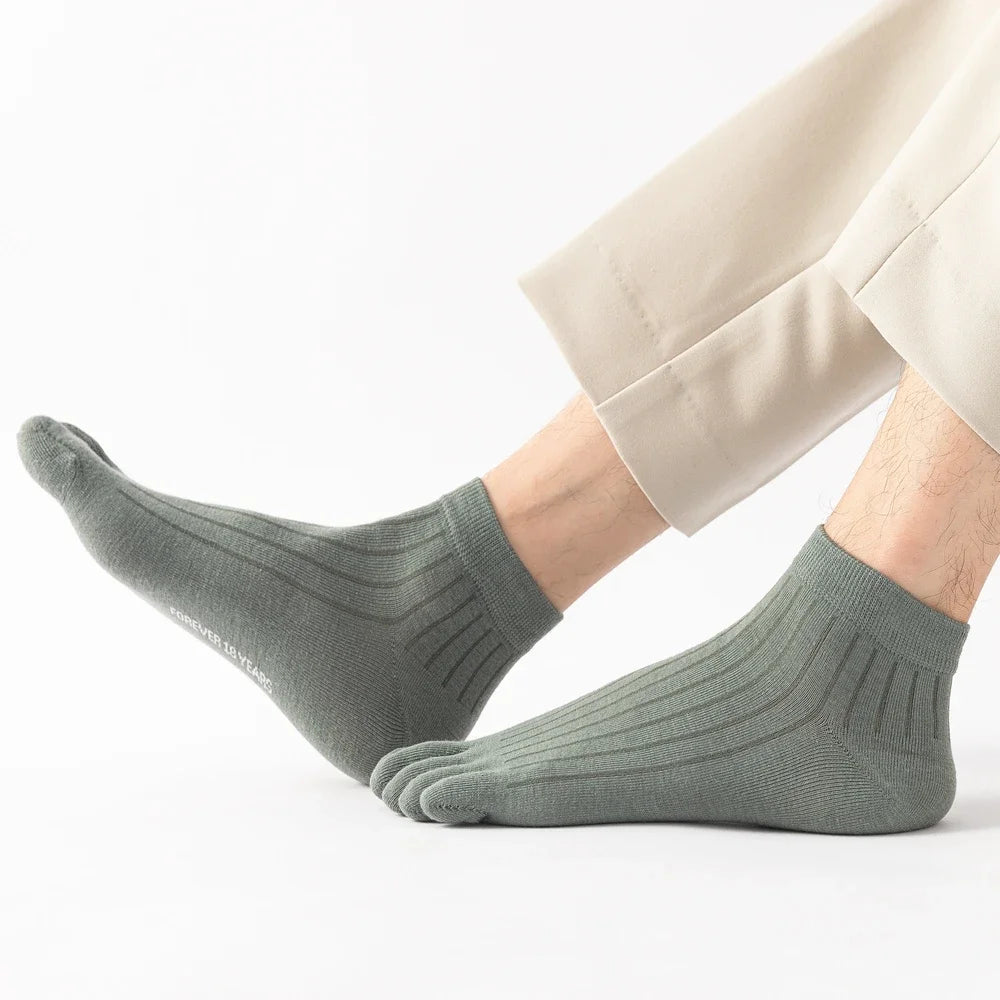 5 Pairs Summer Five Finger Socks for Men Thin Cotton Toe Socks with Separate Fingers Low Cut Ankle Sports Socks high quality