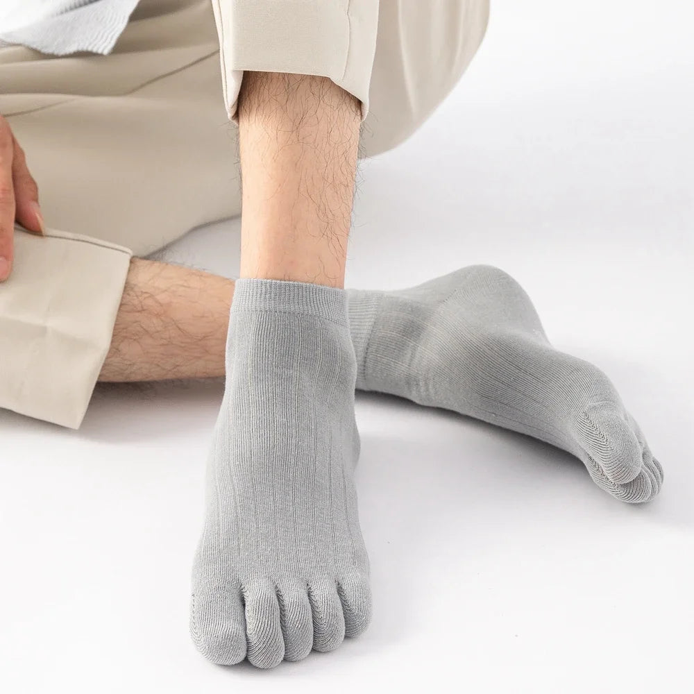 5 Pairs Summer Five Finger Socks for Men Thin Cotton Toe Socks with Separate Fingers Low Cut Ankle Sports Socks high quality