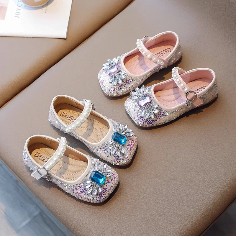 2025 New Fashionable Stylish Princess Crystal Shoes For Girls Children's Dance Kids Shoes Wholesale Medium