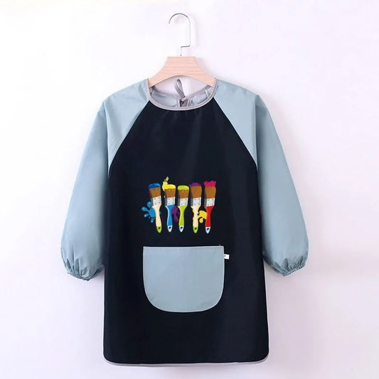 Kids Painting Apron Waterproof Art Smocks Child Girl Smocks for Painting Arts Aprons with Long Sleeve Uniform Xmas Birthday Gift