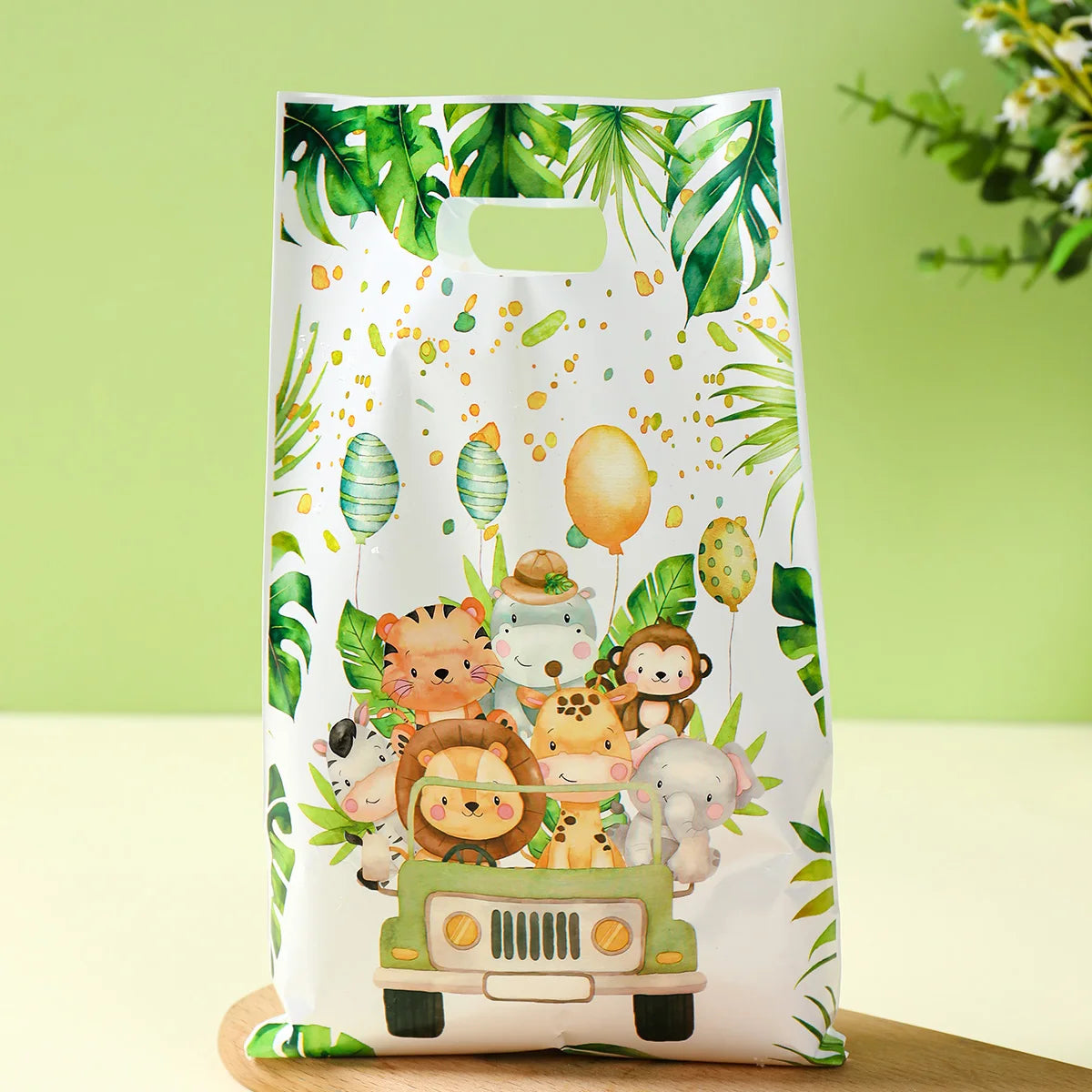 Jungle Animals Party Gift Biscuit Candy Packing Bag Jungle Safari Birthday Party Decor Kids Wild One ﻿Party Supplies Baby Shower