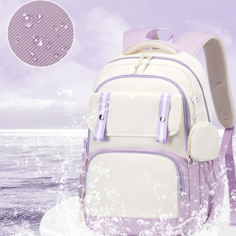 Minnie Mouse Backpack Student Boy Girl Schoolbag Kid Teenager Cartoon Bookbag Daypack Travel Commute Knapsack With Coin Purse