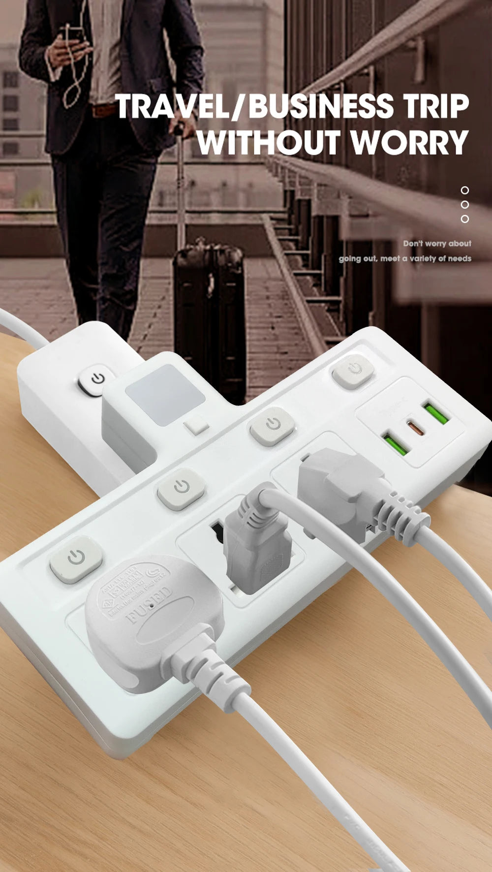 EU US UK Plug Universal Outlet Power Strip Multitap AC Separate Control Wall Socket With USB Fast Charge Multiprise Plug Adapter