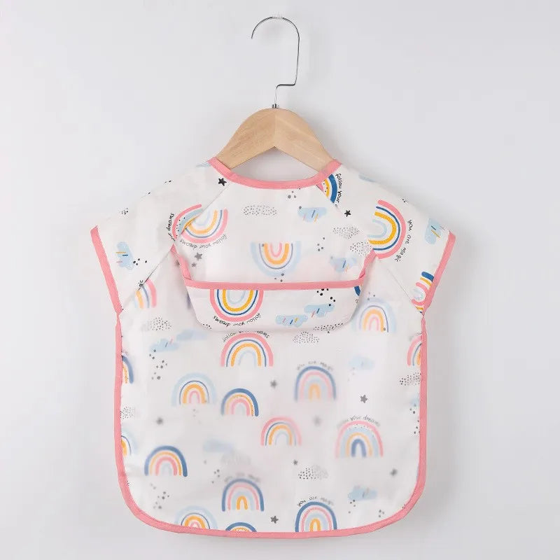Baby Apron Bibs Toddler Long Sleeve Scarf Waterproof Art Smock Feeding Bib Infant Boys Girls Kid Burp Cloth Bandana New Arrivals
