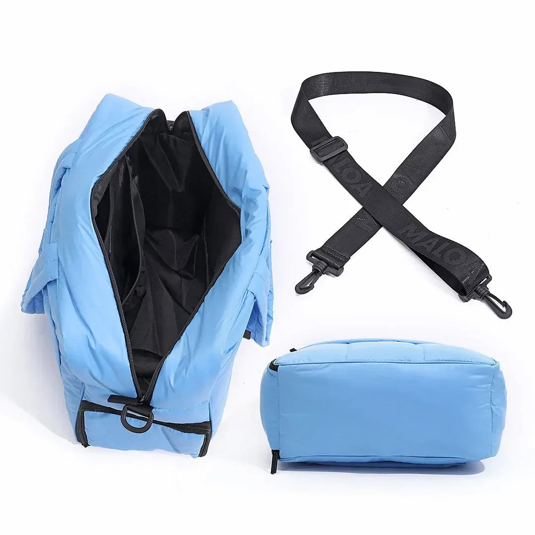 Duffel Weekender Bag Large Capacity Women Multifunction Leisure Travel Puffer Tote Gym Bag Carry on Bag with A Shoe Compartment
