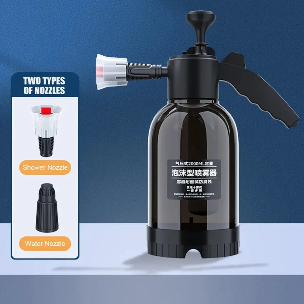 Car washing spray pot foam spray pot 2L spray type with pressure relief valve for household car spray hand pressure spray pot