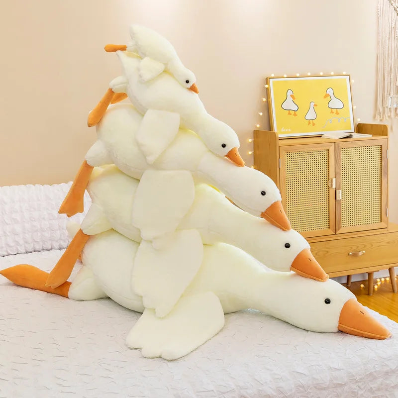 Hot 37/50/55/90/130CM Funny Goose Stuffed Soft Duck Plush Toy Sleeping Pillow Sofa Cushion Kids Girlfriend Birthday Gift