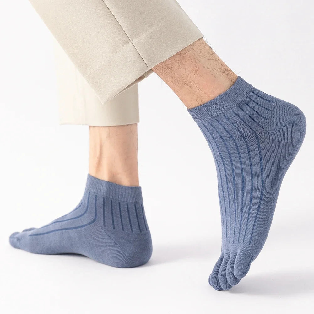 5 Pairs Summer Five Finger Socks for Men Thin Cotton Toe Socks with Separate Fingers Low Cut Ankle Sports Socks high quality