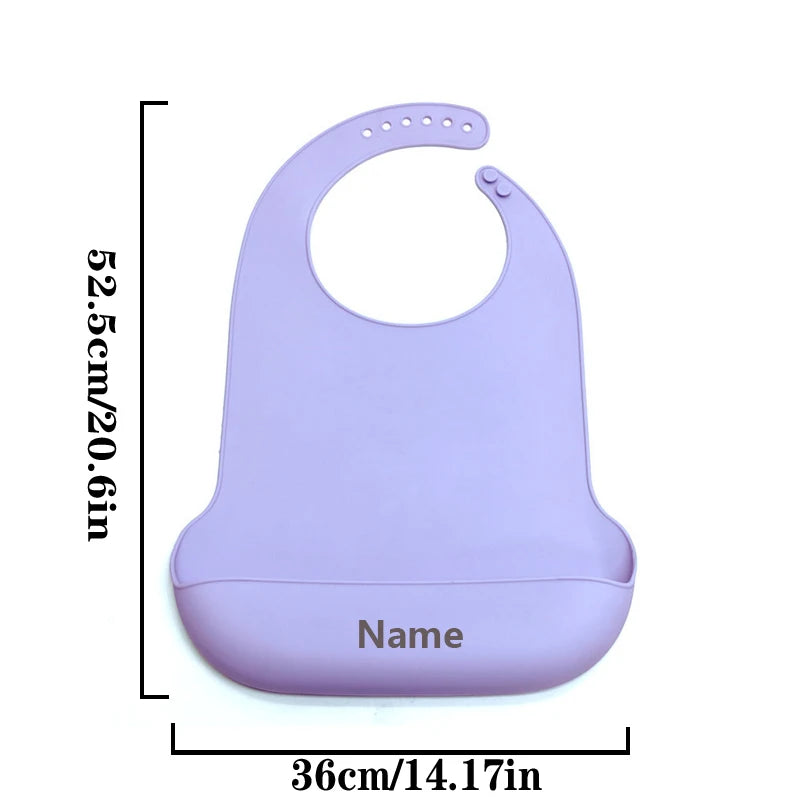 Adult Bibs Personalized Name Printing Silicone Drool Bib Easy to Clean Father Mother Gift Suitable for Elderly Use