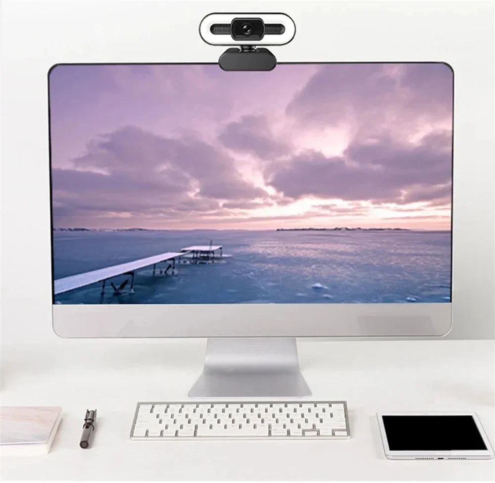 4k Webcam Autofocus Hd Webcam With Fill Light Rotatable Laptop Webcam Pc Computer Camera With Microphone For Youtube Video