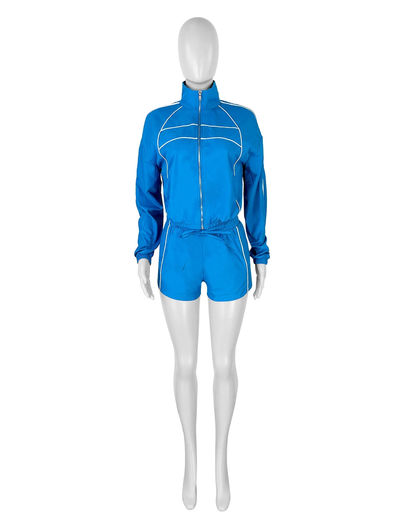 Shorts Pant Set Women Two Piece Sets Turn Down Collar Matching Sets Zipper Coats High Waist Y2k Streetwear Elegant Short Pants