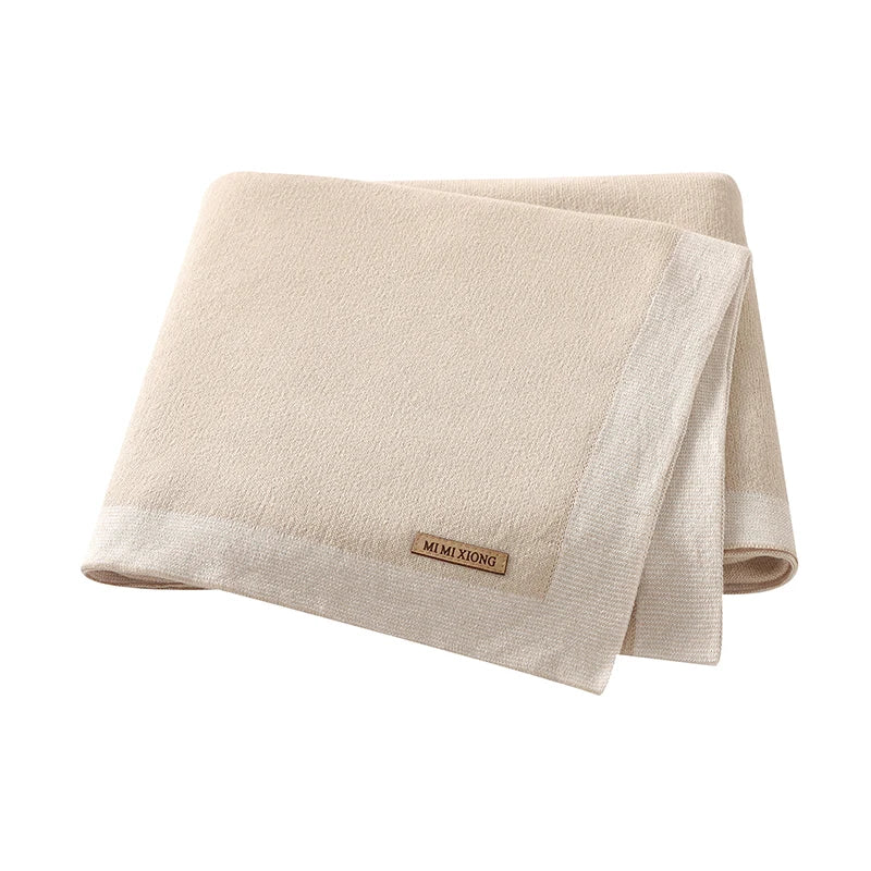 Baby Cotton Blankets Soft Comfortable Knit Newborn Boys Girls Dual-Use Stroller Swaddle Wrap Quilts Covers 100*80cm Throwing Mat