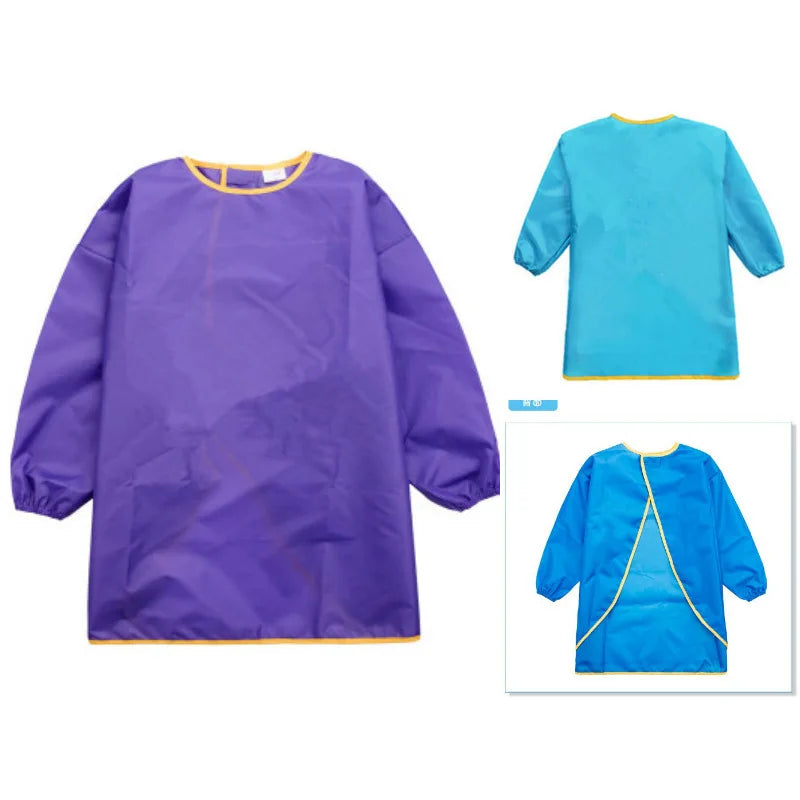 Long Sleeve Apron Drawing Painting Sand Tower Smock Kids Children Craft Art for Home Travel Outdoor - S/M/L