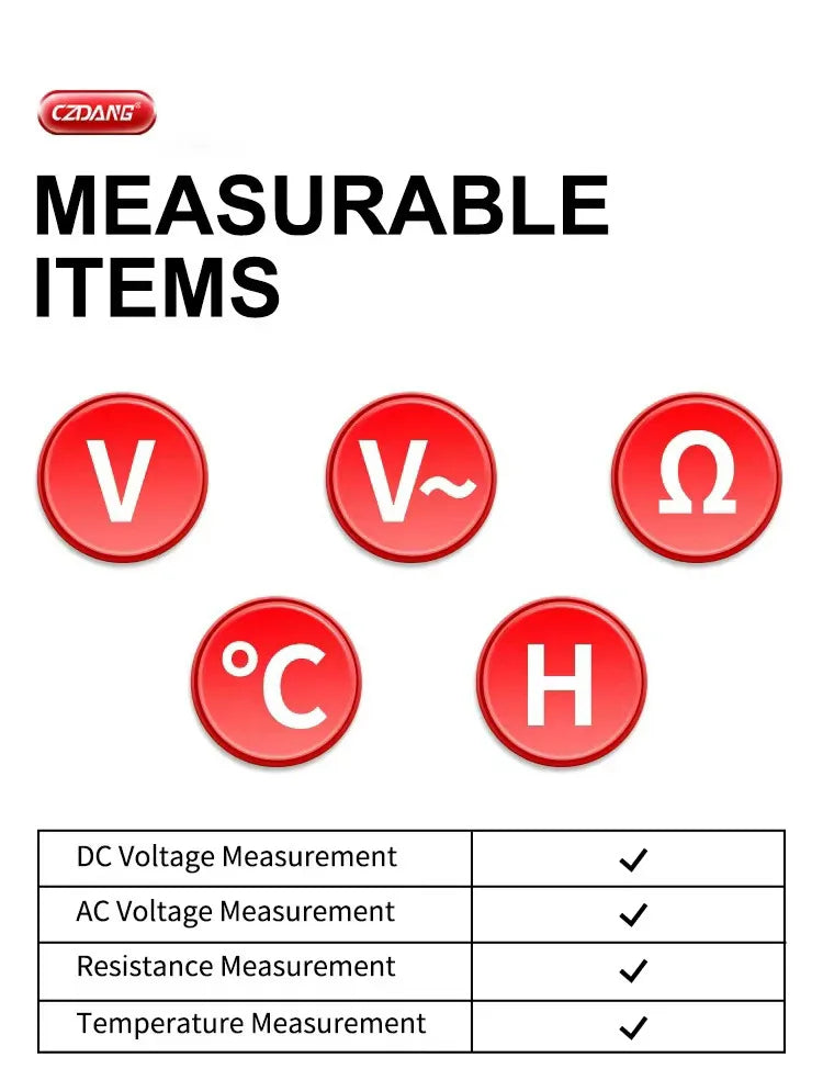 NASAN Digital Multimeter AC/DC Meter Voltage Resistance Meter Electrician LCD Backlight Test Professional Electrical Tester Tool