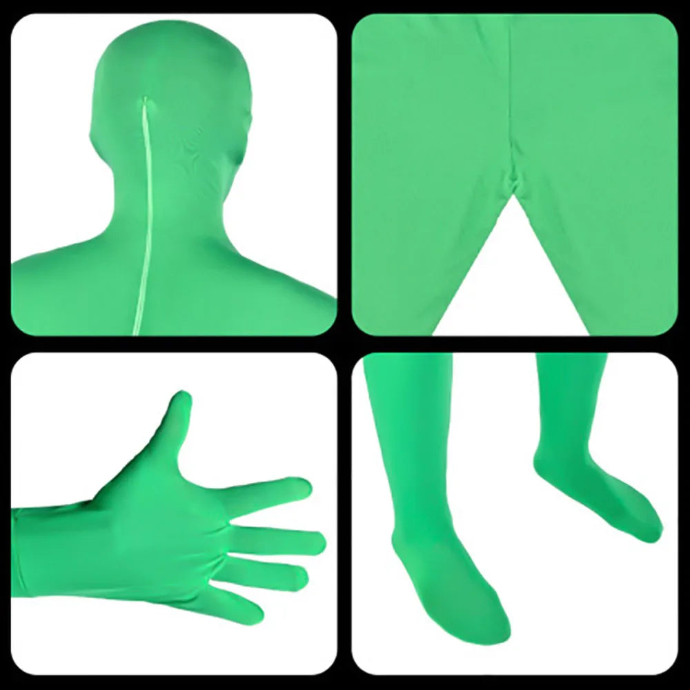 Green Screen Suit Disappearing Skin Bodysuit Photography Backdrop Chroma Key Invisible Effect Comfor Suit Photo Video Background
