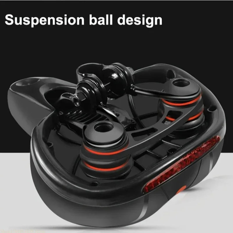 Bicycle seat pad thickened and waterproof universal mountain road seat pad shock-absorbing ball model charging tail light design