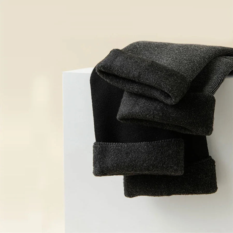 2 Pairs Men Winter Socks Warm Thicken Thermal Snow Boots Solid Color Floor Socks Soft Outdoor Anti-Cold Cashmere Socks