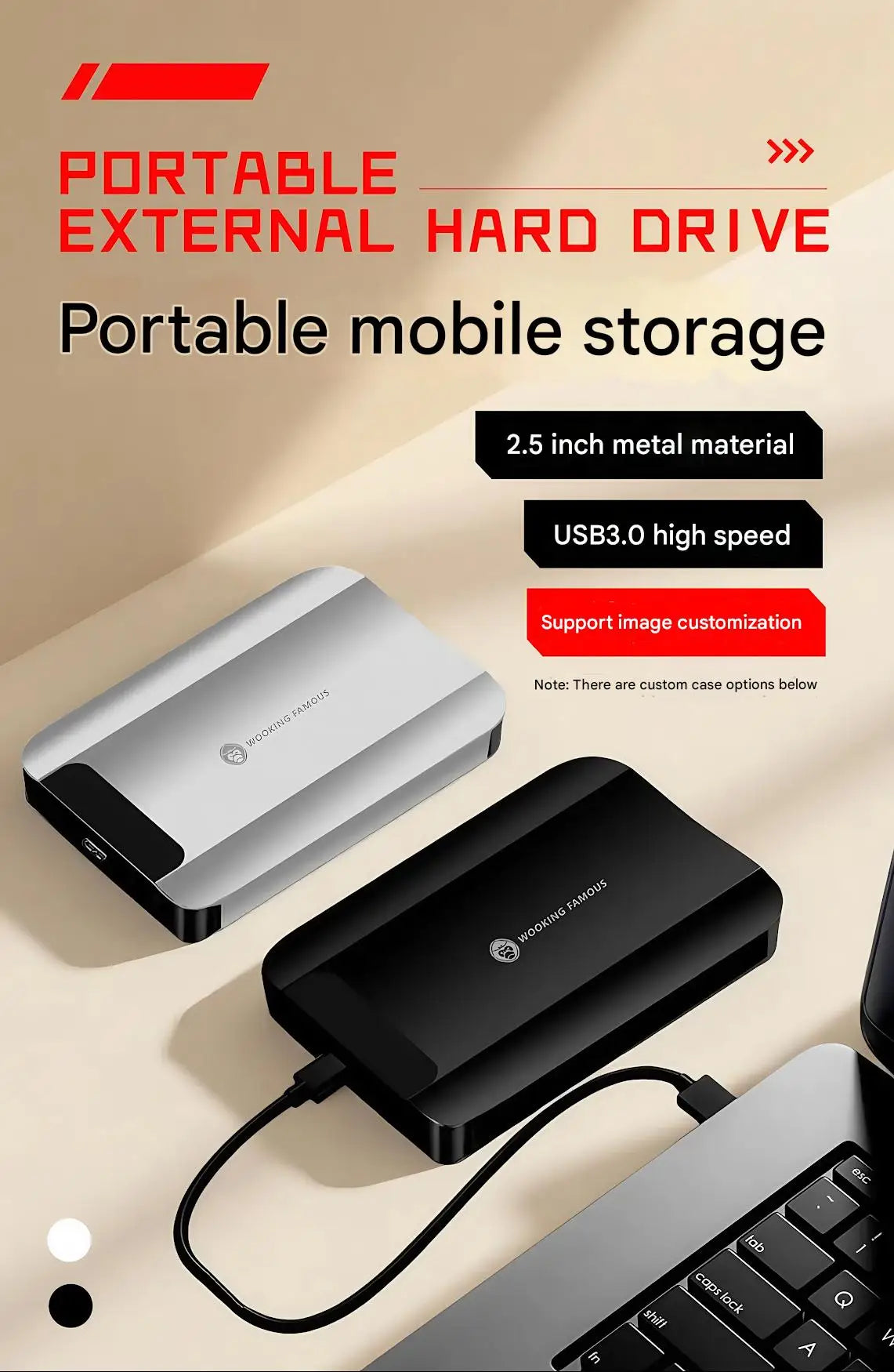 Portable HDD Metal material 5Gbps External Hard Drive 320GB 500GB 1TB LED USB3.0 disco duro exter Compatible for PC/MAC/PS4/PS5