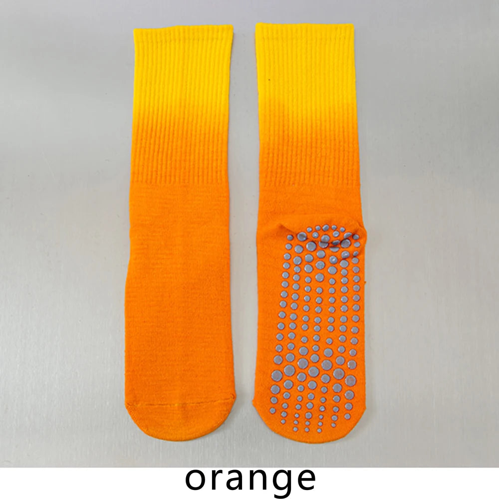 Colourful Women Sports Socks Cotton Mid-tube Bottom Professional Non-slip Silicone Indoor Fitness Socks Dance Pilates Yoga Socks