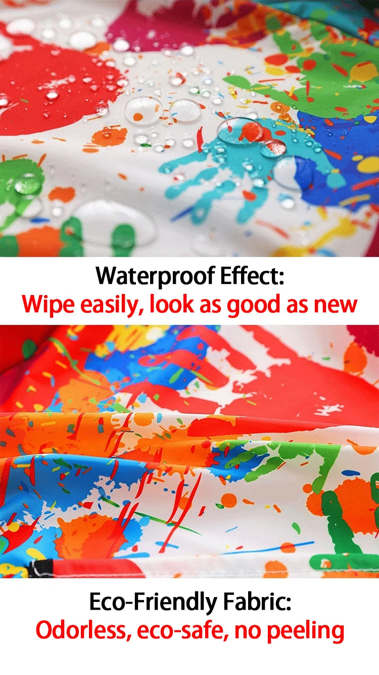 Paint Apron for Children Art Apron - Waterproof Long Sleeved Cover Children's Apron, Childrens Drawing Kindergarten WQ005