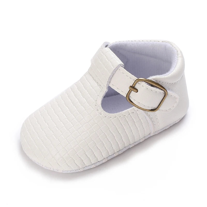 0-18 Months Infant Spring Shoe Newborn Infant Girls and Boys Recreational Baptism Non-Slip Walking Shoe White Soft-soled Sneaker