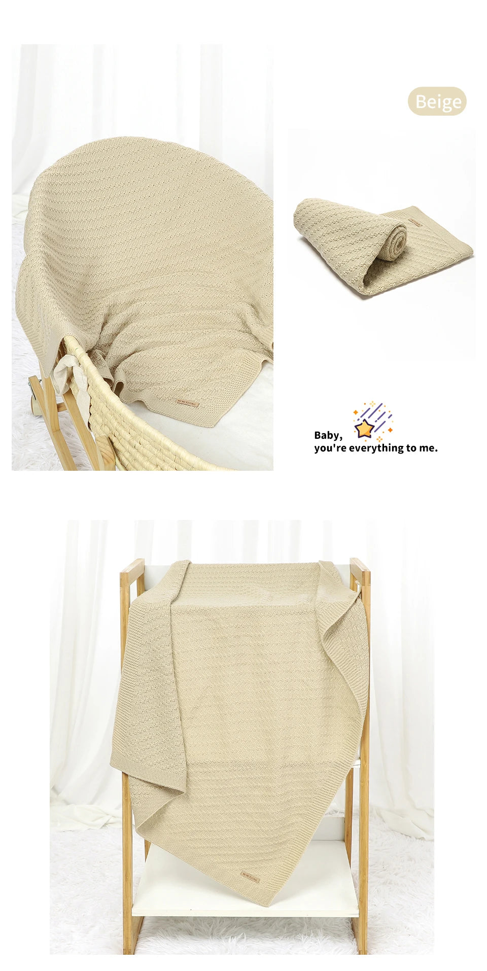 Solid Color 70 cm * 90 cm 0-24 Months Newborn Baby Swaddle Wraps Soft Infant Security Blankets Knitted Acrylic Baby Blankets