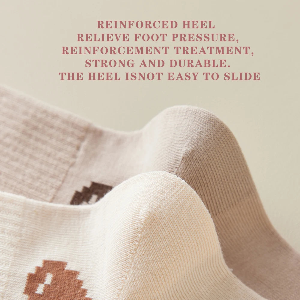 1 Pairs Spring-Autumn Trend Compression Calf Socks Women Heart Print Cotton High Socks Odor-Resistant for Slimming Legs All-Day