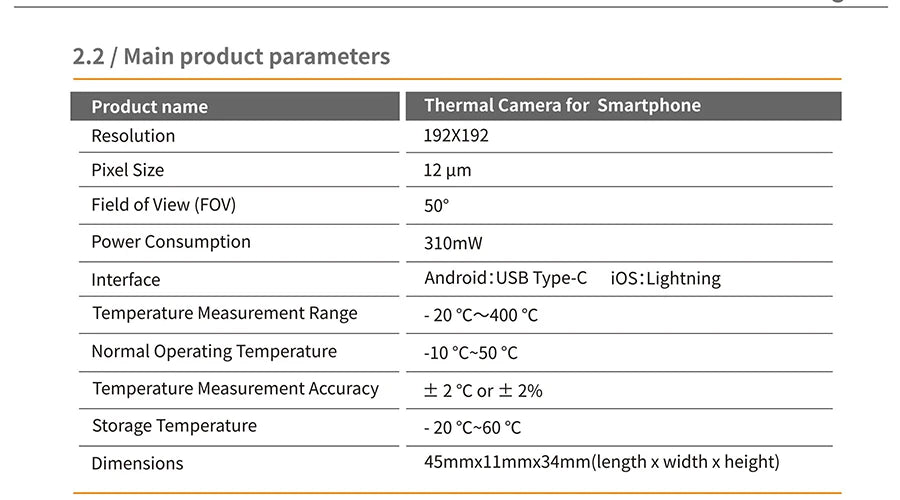 GW192A Thermal Imaging Camera 192X192 Electronics Thermal Camera Repair, for Android Type-C IOS Phone Mobile Thermal Camera