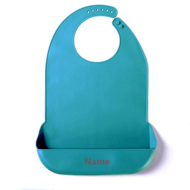 Adult Bibs Personalized Name Printing Silicone Drool Bib Easy to Clean Father Mother Gift Suitable for Elderly Use
