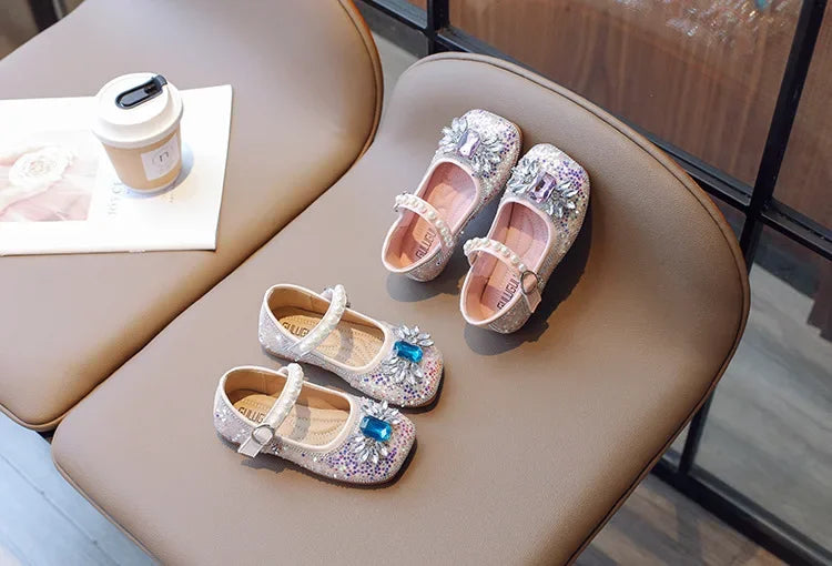 2025 New Fashionable Stylish Princess Crystal Shoes For Girls Children's Dance Kids Shoes Wholesale Medium