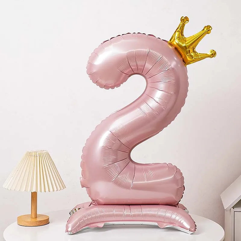 40 Inch Birthday Number Ballons New Girls Princess 10 TH Birthday Blue Crown Balloons Wedding Party Ballons Jumbo Number Balloon