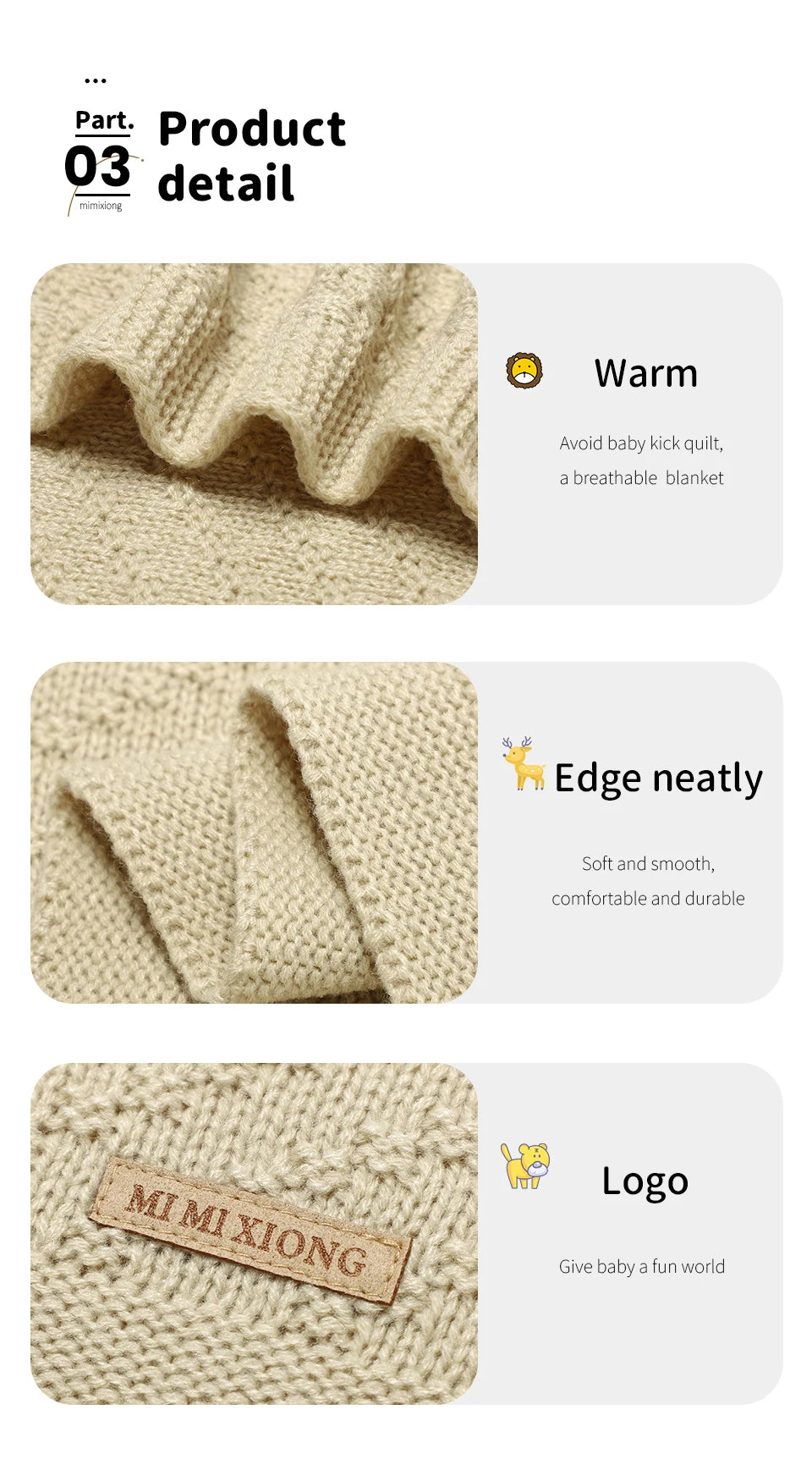 Solid Color 70 cm * 90 cm 0-24 Months Newborn Baby Swaddle Wraps Soft Infant Security Blankets Knitted Acrylic Baby Blankets