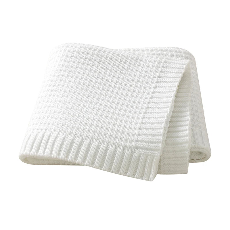 Baby Blankets Knitted Newborn Netural Breathable Month Swaddle Wrap Mat for Infant Boy Girl Crib Cellular Children 90*70cm Cover