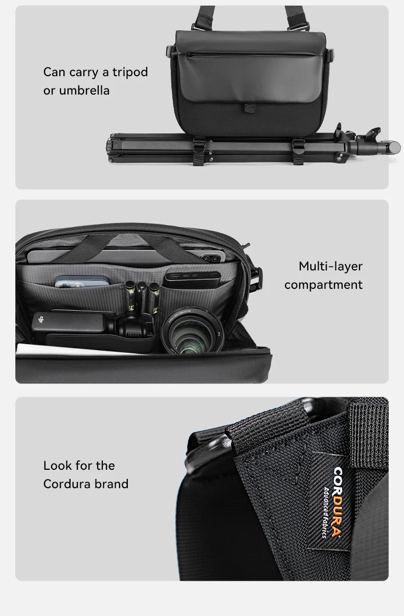 ReeYee A6 4.5L Large Sling Bag, Durable Cordura Waterproof Crossbody Pack, Smart Organization Anti-Theft Shoulder Bag