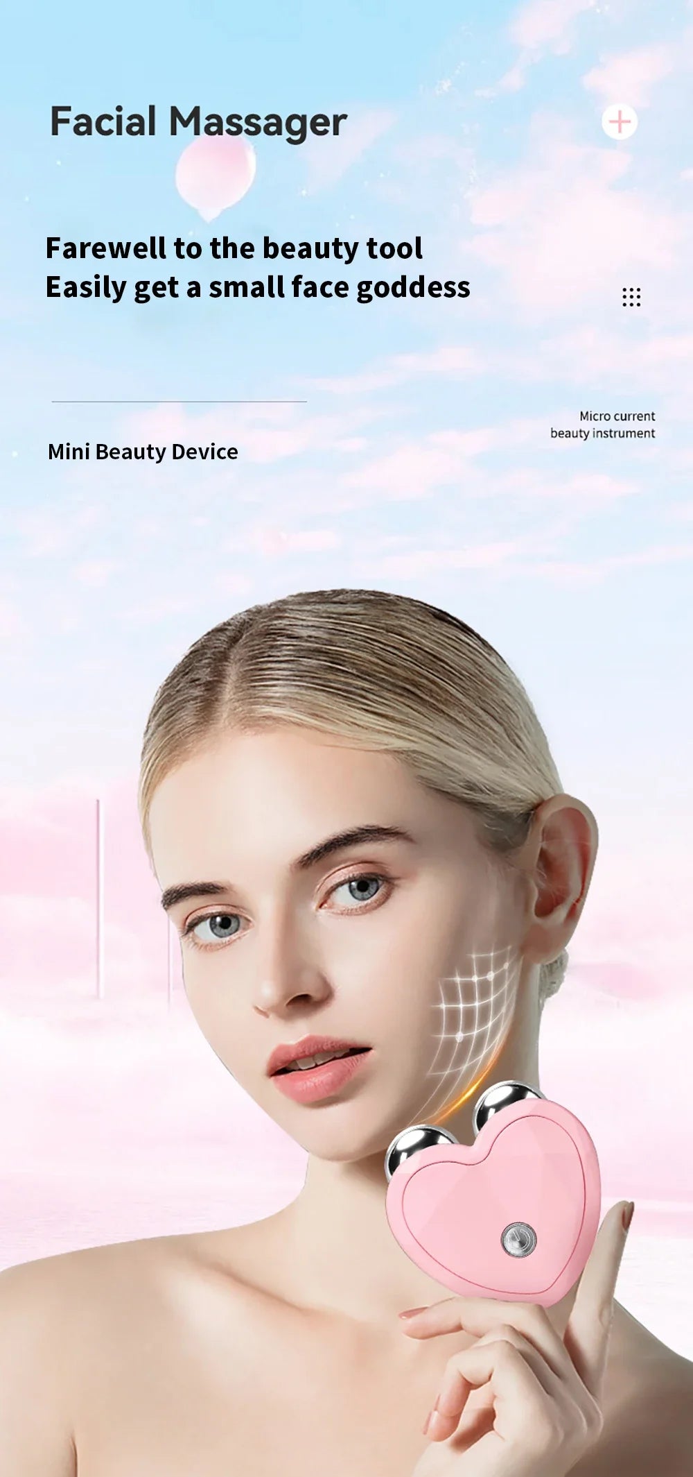 Face Lifting Machine Facial Massager Microcurrent Roller Charging Facial Anti  Skin Tightening Wrinkle Rejuvenation Beauty tool