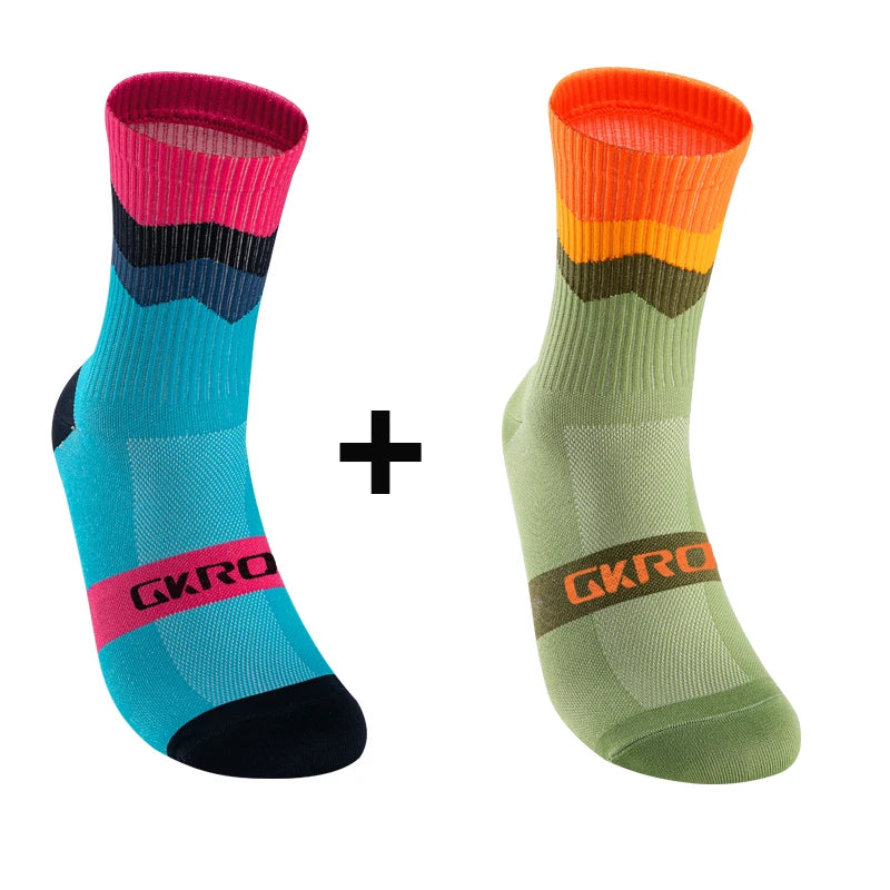 2pairs Professional Cycling Socks Breathable Road Bicycle Socks Men Women Outdoor Sports Racing e Compression Cycling For Women