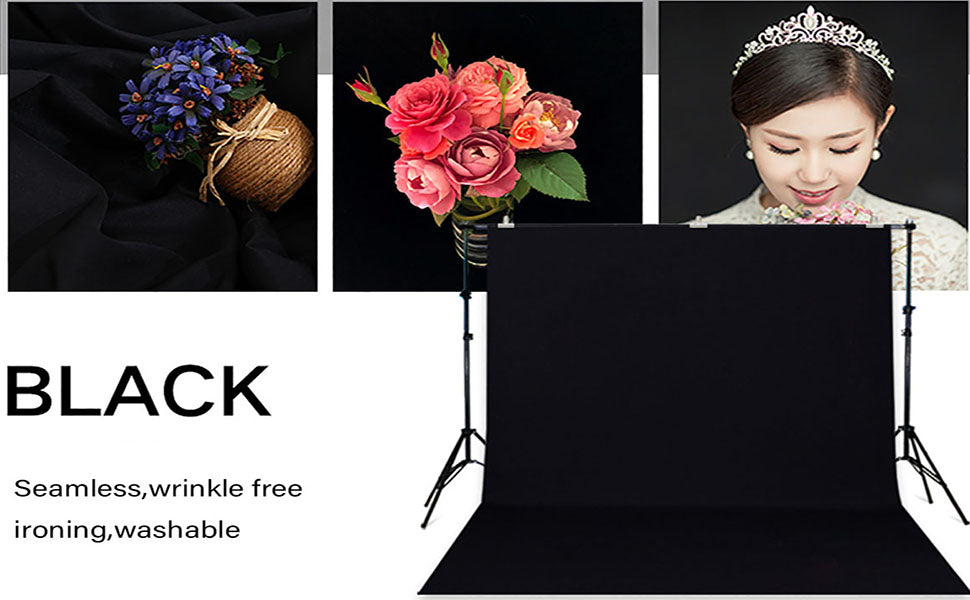 HUANYINGBJB Photography Background Backdrop Cloth Black Screen Muslin Cotton Fabric Chroma key For Photo Studio Video Portrait